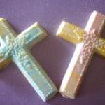 Solid Marbled Chocolate Easter Or Religious Cross..