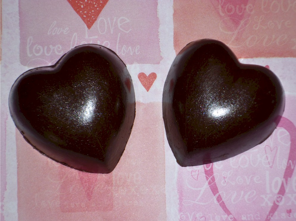 Heart Shaped Solid Chocolates For Romance/valentine's Day Set Of 6