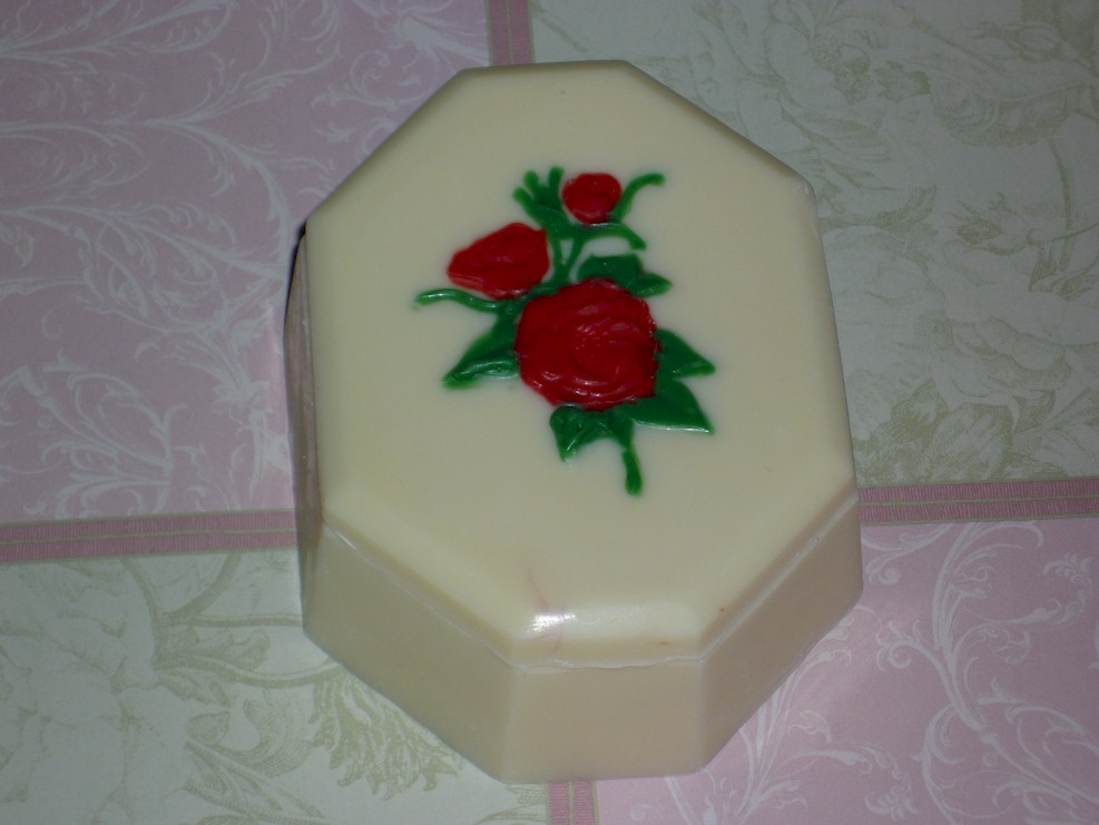 Solid Chocolate Rose Topped Candy Box Valentine Romance