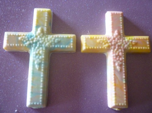 Solid Marbled Chocolate Easter Or Religious Cross Set Of 6