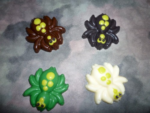 Solid Chocolate Candy Spiders For Halloween Party Favors Set Of 8