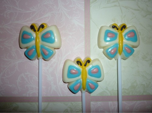Chocolate Candy Butterfly Lollipop Cupcake Topper Party Favor Set Of 6